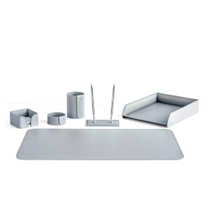 Table set "Business Cuoietto" grey, 6 pieces
