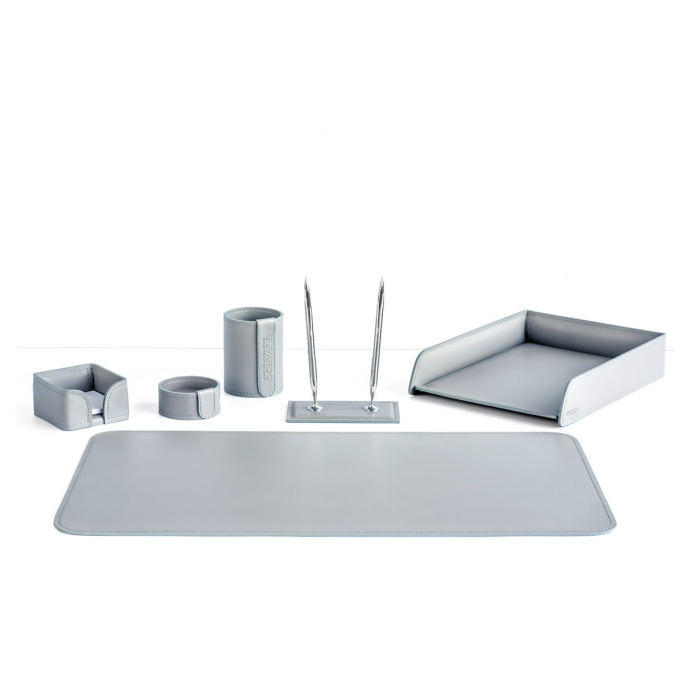 Table set "Business Cuoietto" grey, 6 pieces