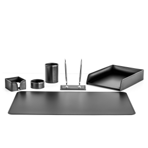 Table set "Business Cuoietto" black, 6 pieces