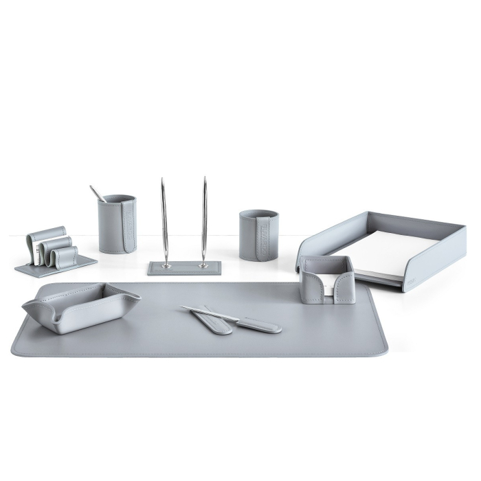 Table set "Business Cuoietto" grey, 9 pieces