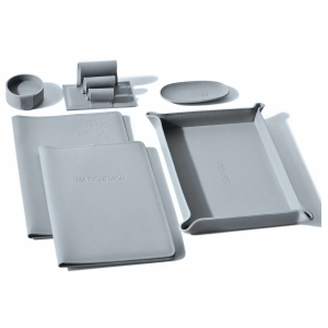 Table set "Business Cuoietto" grey, 9 pieces