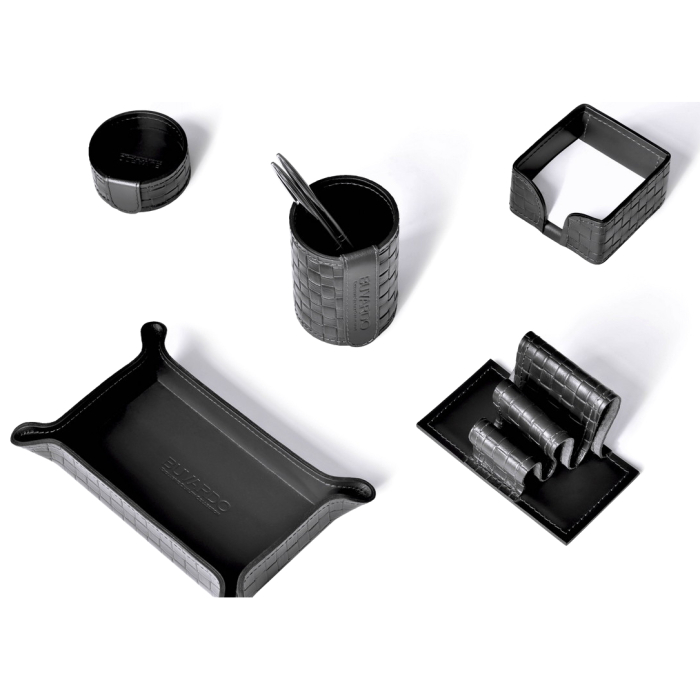 Table set "Business Cuoietto" treccia/black, 10 pieces