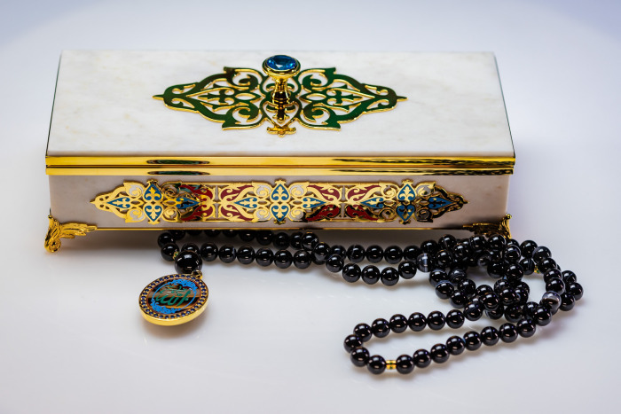 Oriental rosary box made of marble, Zlatoust