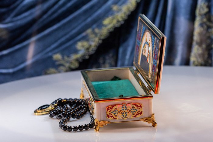 Oriental rosary box made of marble, Zlatoust