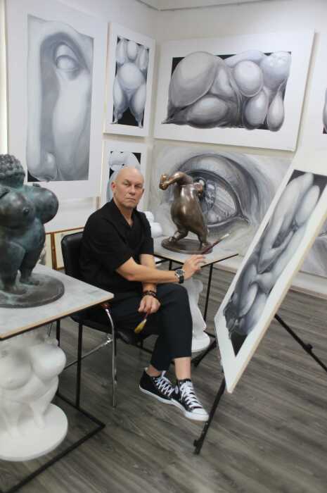 The author's painting "Follow the white Rabbit" (diptych)