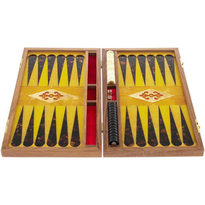 Backgammon made of amber "Coat of Arms of the Russian Federation"