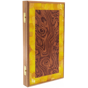 Backgammon made of amber "Coat of Arms of the Russian Federation"