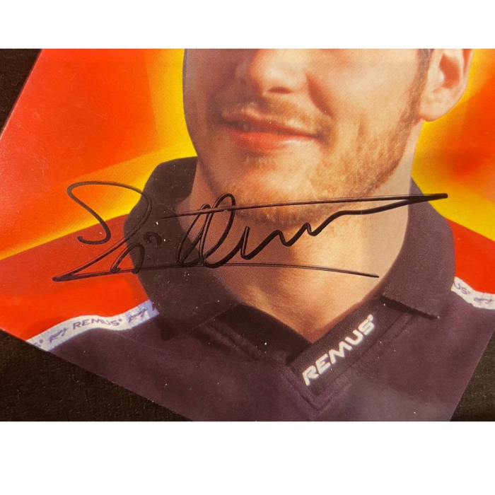 Autographed racing driver card by Jacques Villeneuve