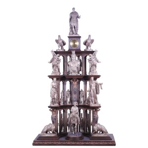 Floor clock made of beech "Generals", silver