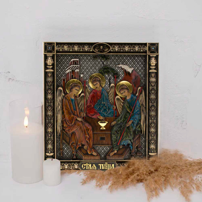 Icon made of wood "Holy Trinity"