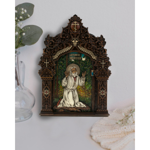 Oak icon "Saint Seraphim of Sarov"