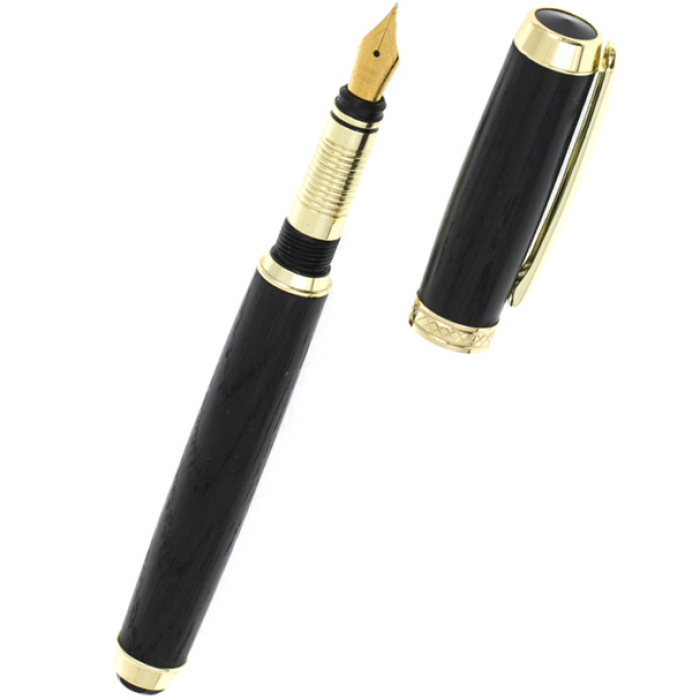 Fountain pen made of stained oak "Roller"