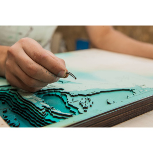 A map of America made of wood, to order