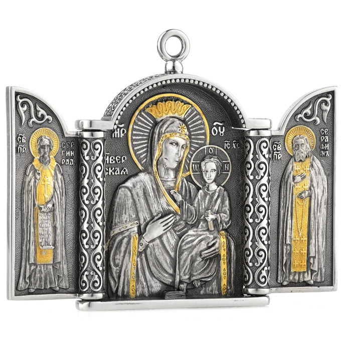 Silver folding "Our Lady of Iver" small
