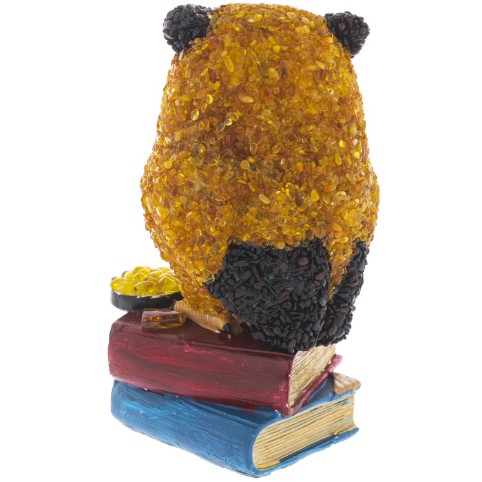 Amber sculpture "Owl with books"