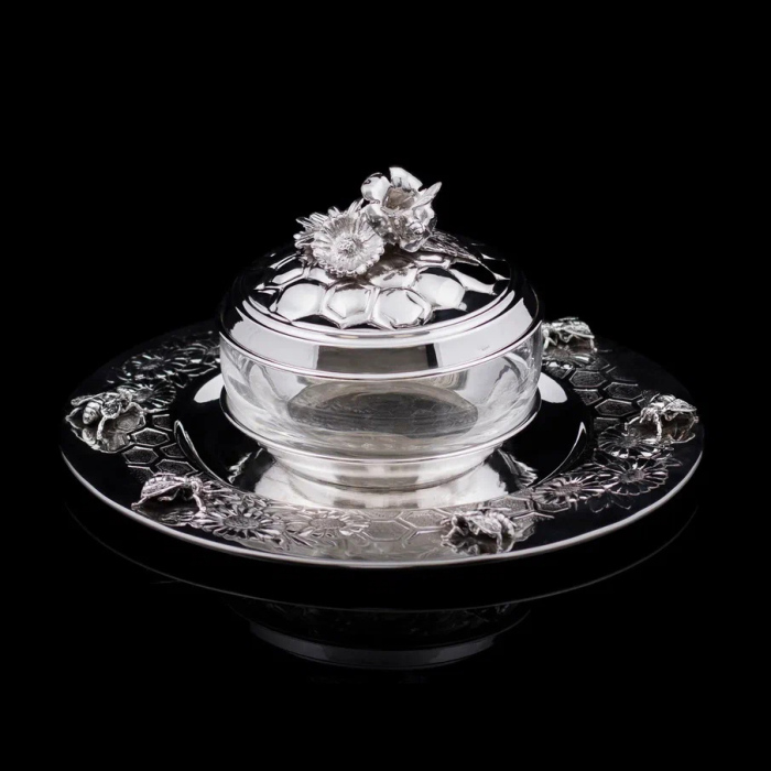 Silver honey bowl "Dolce"