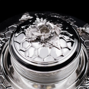 Silver honey bowl "Dolce"