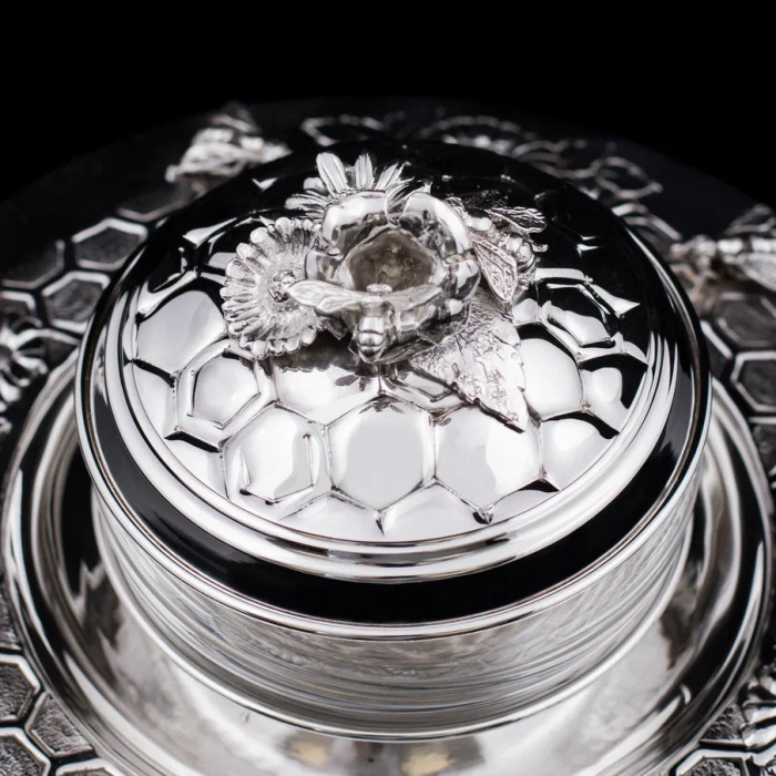 Silver honey bowl "Dolce"