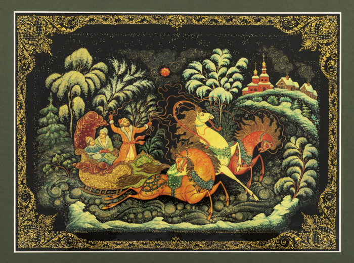Panel "Winter Troika" Polyanin, Palekh