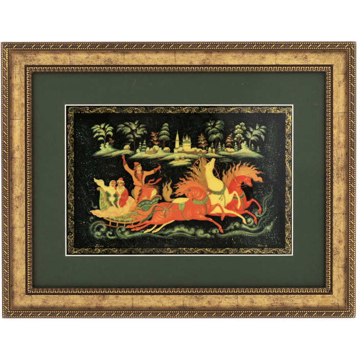 Panel "Winter Troika" by Ivanov, Palekh