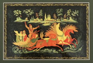 Panel "Winter Troika" by Ivanov, Palekh