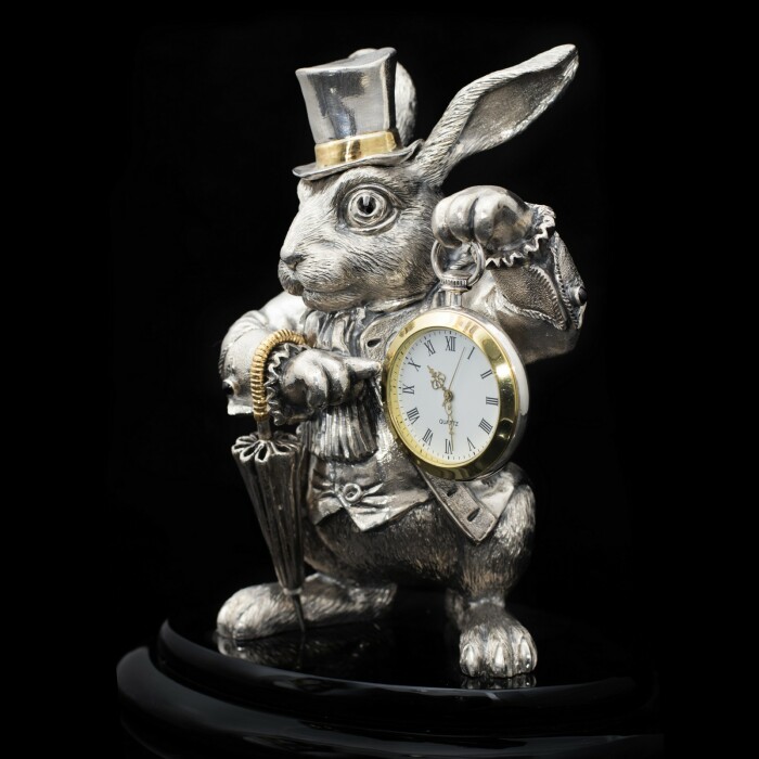 Silver-plated watch "White Rabbit"