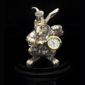 Silver-plated watch "White Rabbit"
