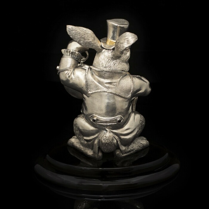 Silver-plated watch "White Rabbit"