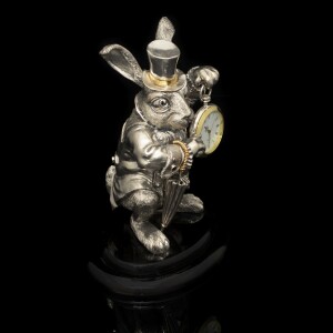 Silver-plated watch "White Rabbit"