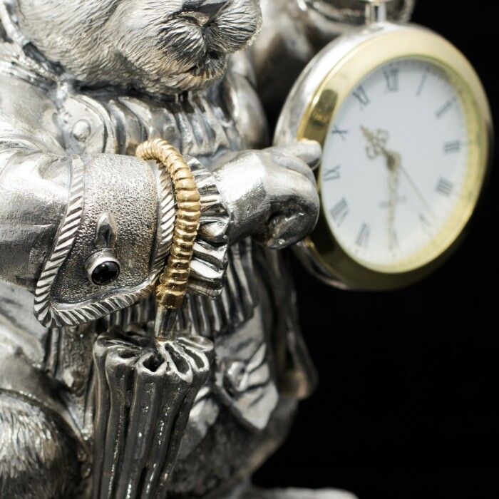 Silver-plated watch "White Rabbit"