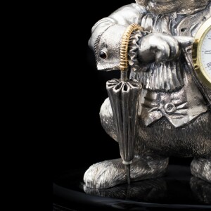 Silver-plated watch "White Rabbit"