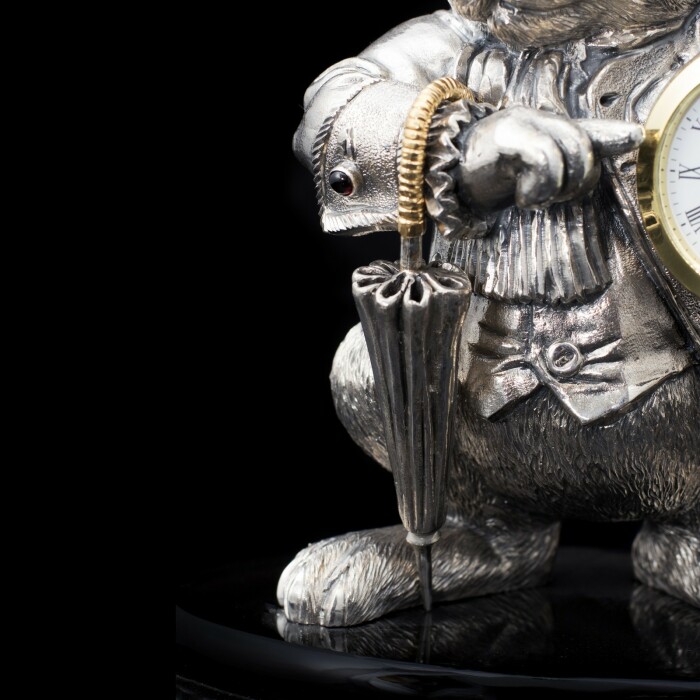 Silver-plated watch "White Rabbit"