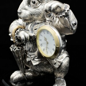Silver-plated watch "White Rabbit"