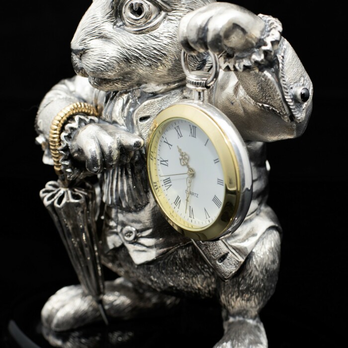 Silver-plated watch "White Rabbit"