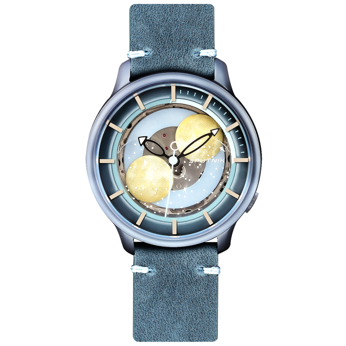 Automatic Mechanical Wristwatch Lincor "Sputnik" blue