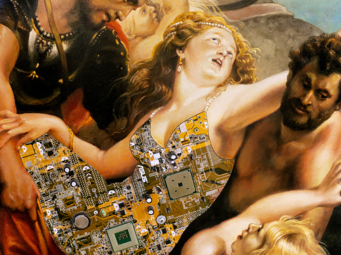Damir Krivenko's painting "Motherboard Mining"