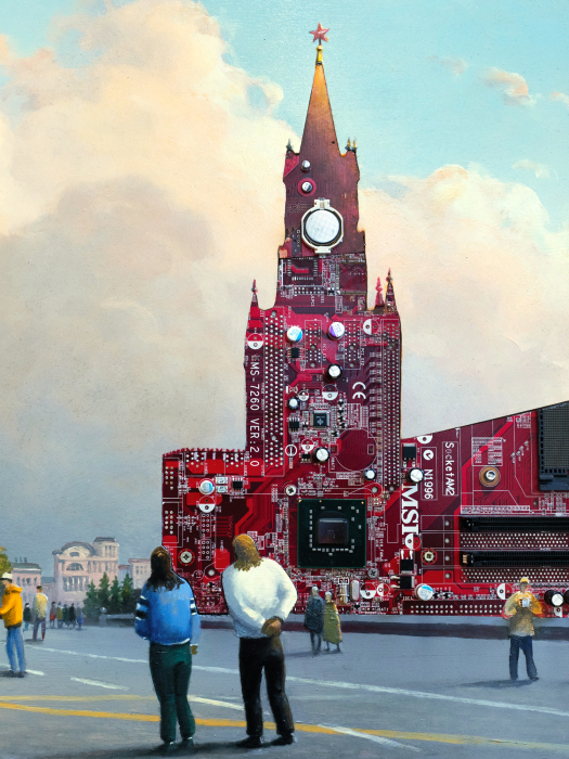 Damir Krivenko's painting "Wifi on Red Square"