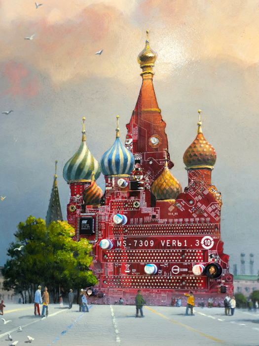 Damir Krivenko's painting "Wifi on Red Square"