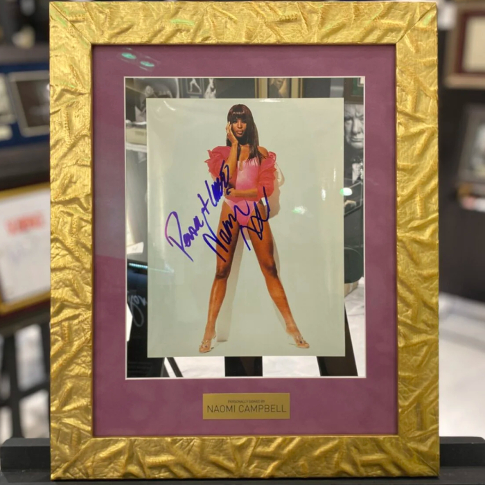Autographed photo of supermodel and actress Naomi Campbell