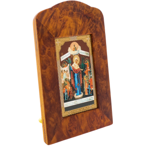 Icon of the Mother of God "Joy of All the sorrowing" made of birch cap