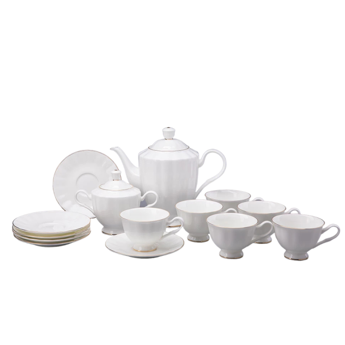 Tea set "Nega" Gold ribbon 14 items, for 6 persons