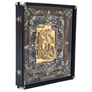 Icon with artistic casting of bronze "George the Victorious"