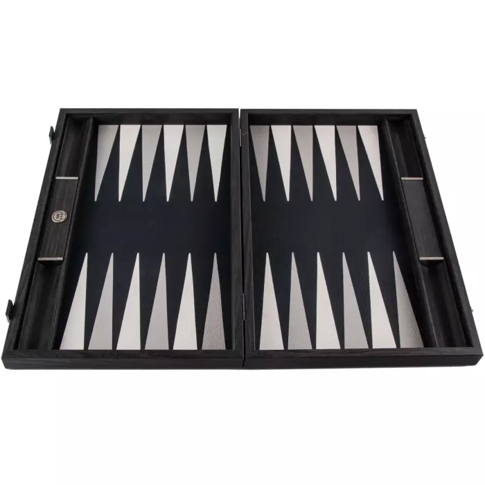 Backgammon made of veneer and leather "Manopoulos" black