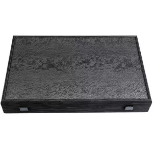 Backgammon made of veneer and leather "Manopoulos" black