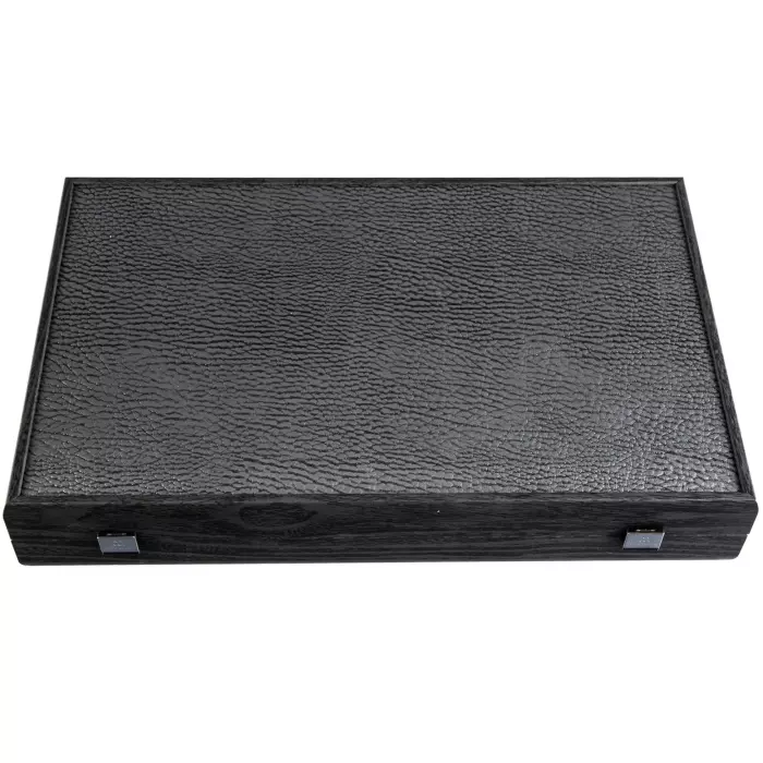 Backgammon made of veneer and leather "Manopoulos" black