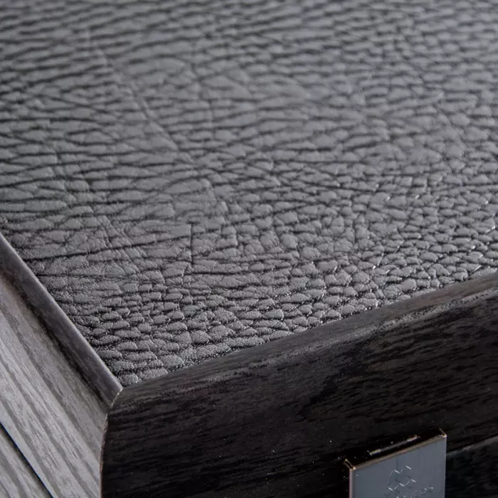 Backgammon made of veneer and leather "Manopoulos" black
