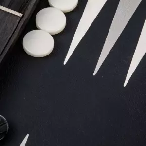 Backgammon made of veneer and leather "Manopoulos" black