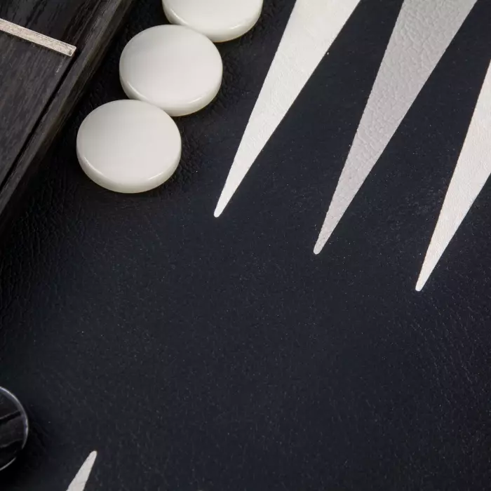 Backgammon made of veneer and leather "Manopoulos" black