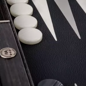 Backgammon made of veneer and leather "Manopoulos" black