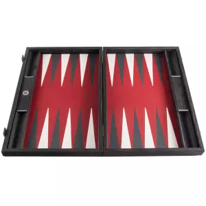 Backgammon made of veneer and leather "Manopoulos" burgundy-red